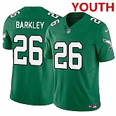 Youth Philadelphia Eagles #26 Saquon Barkley Green 2023 F.U.S.E Vapor Untouchable Limited Throwback Stitched Jersey Dzhi